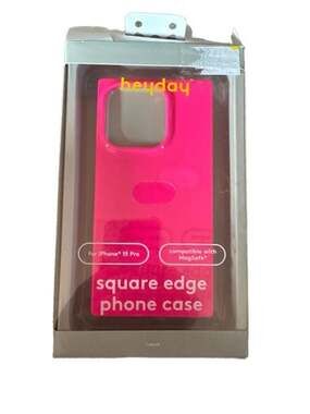 heyday Apple iPhone 15 Pro Square Edge Case with MagSafe - Neon Pink